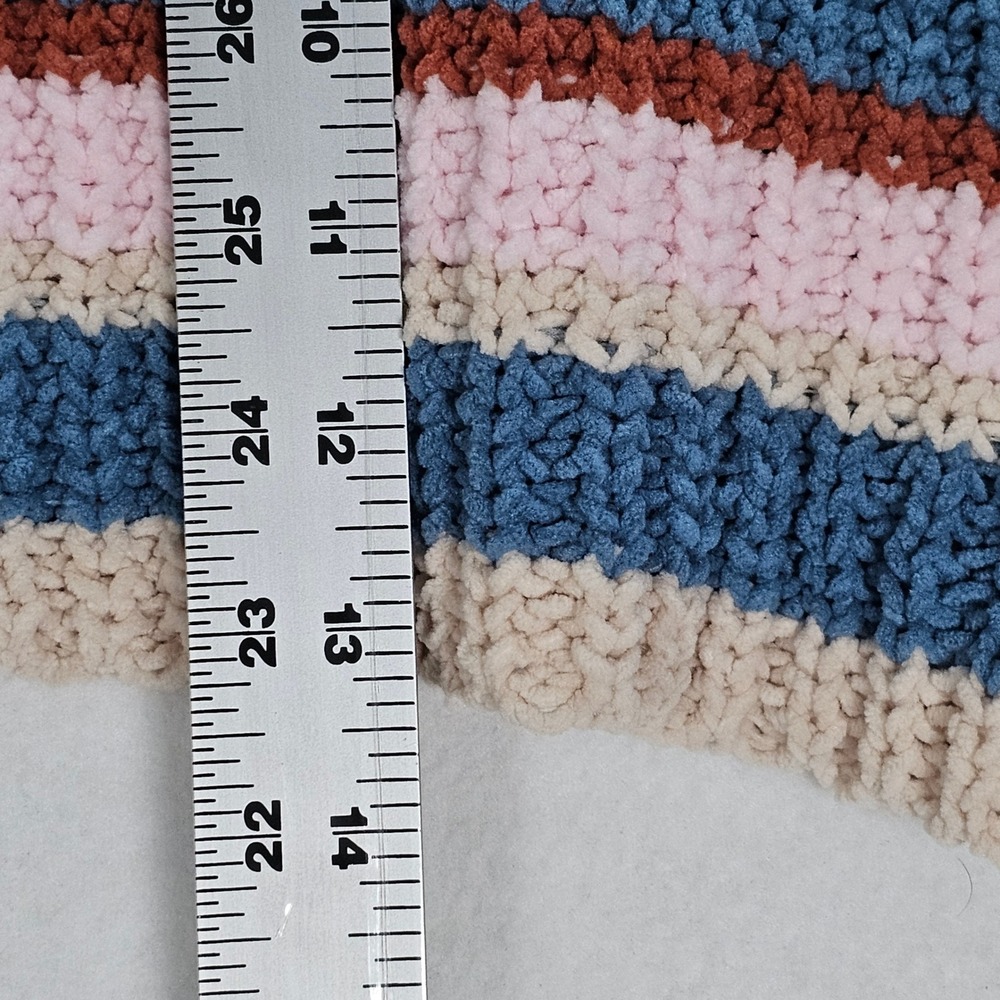 Altar'd State Womens Chenille Striped Cropped Sweater Blue Pink SYD6404JN-A Med - Picture 3 of 10